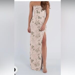 Jenny Yoo Mercy dress in enchanted floral soft blush